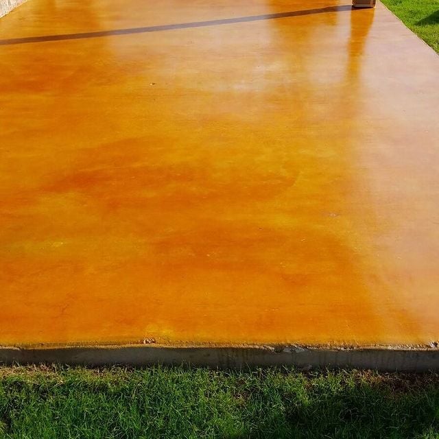 Adding stained concrete to our repertoire. #pflugerville #patios #sherwinwilliams