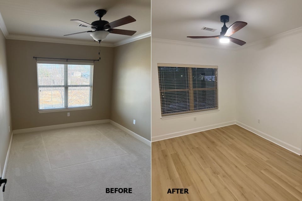 Bedroom Repaint Sherwin Williams SW9541 White Snow Matte sheen walls, SW9541 White Snow Semi Gloss Sheen trim