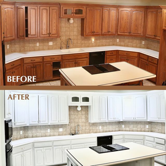 Before and after kitchen painting