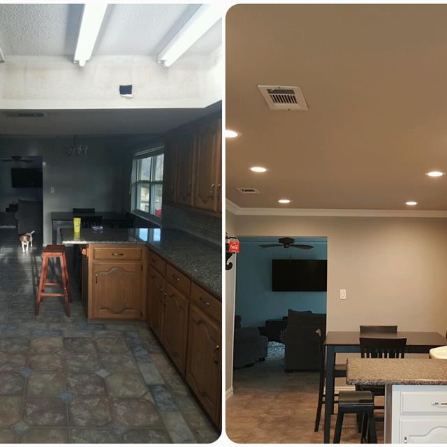Before and after kitchen repainting
