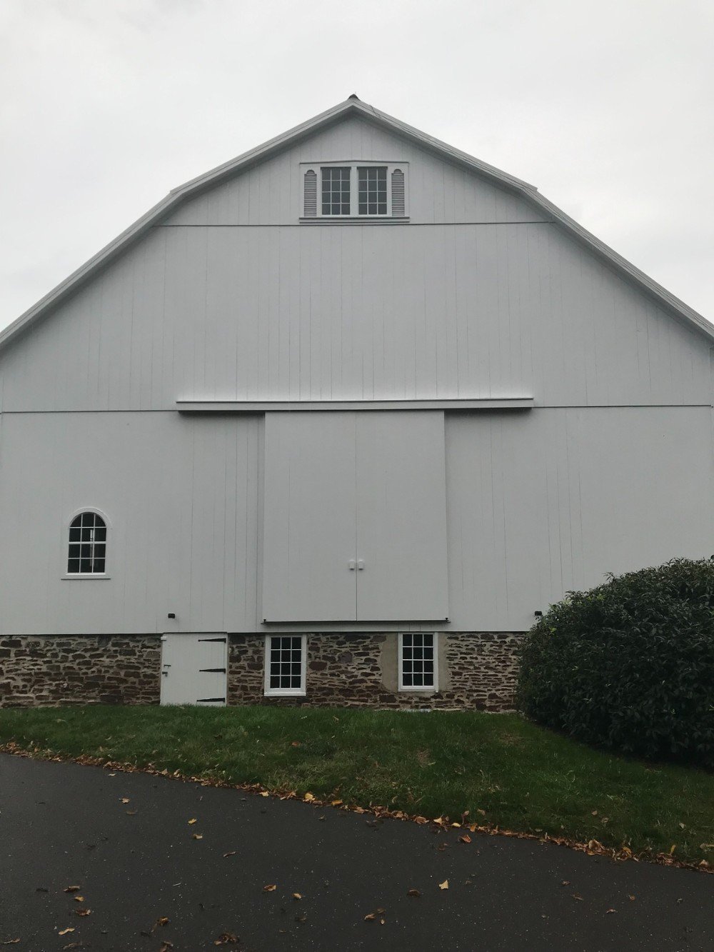 Large white barn