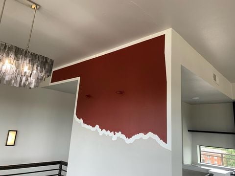 Creative Oklahoma paint design on interior wall