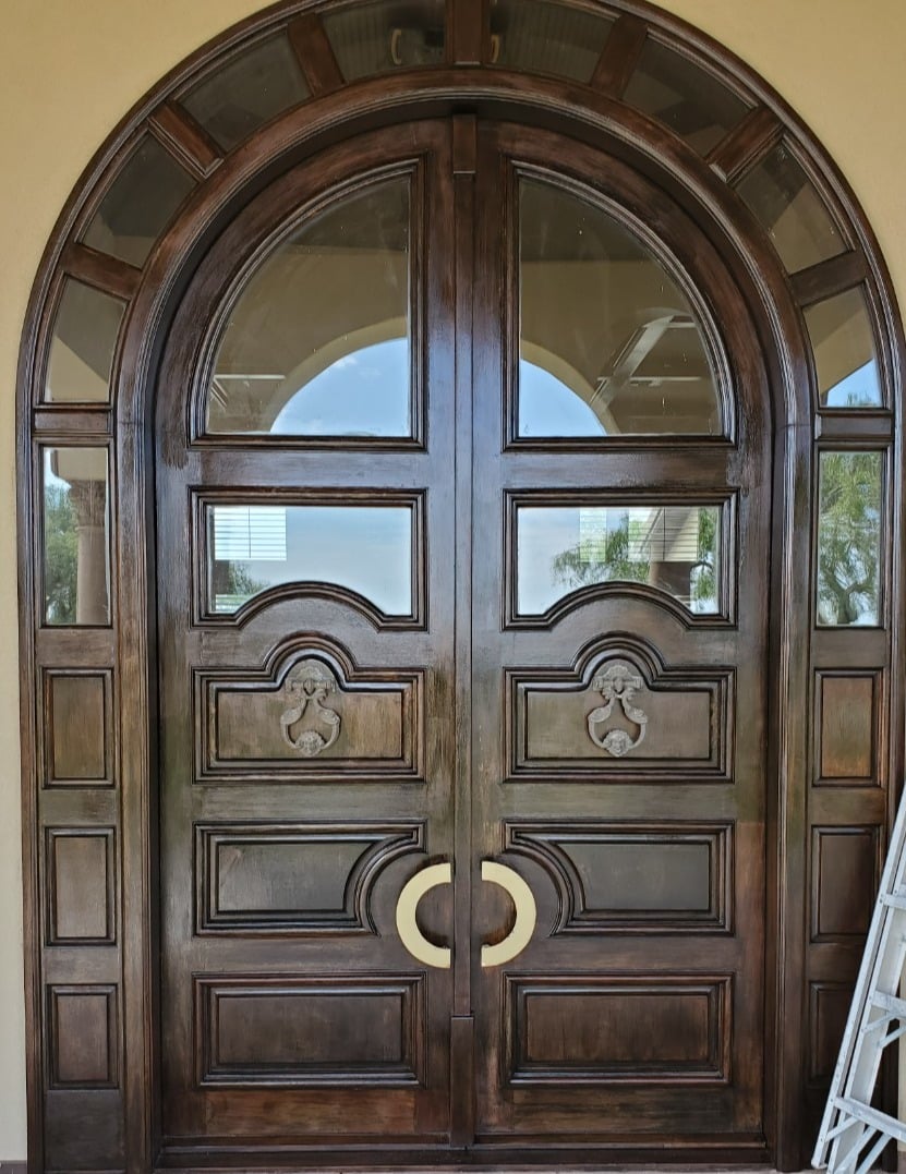 Wooden Double Doors stained