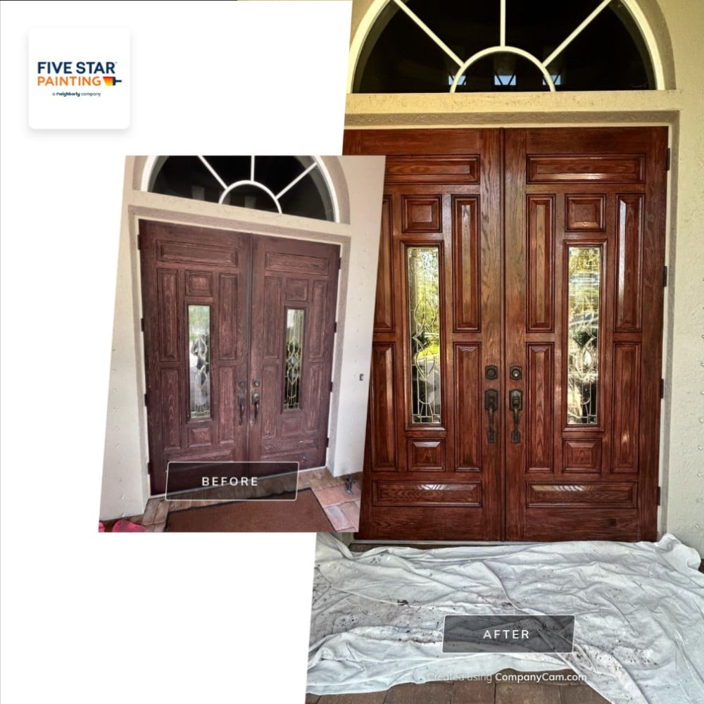 Front Door Strip and Stain