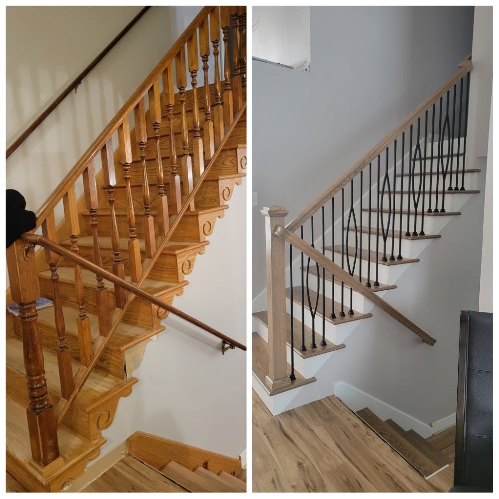 Stairs, painted stairs, residential painting, residential stairway, painted stairs, stained stairs, balusters, interior painting, residential painting