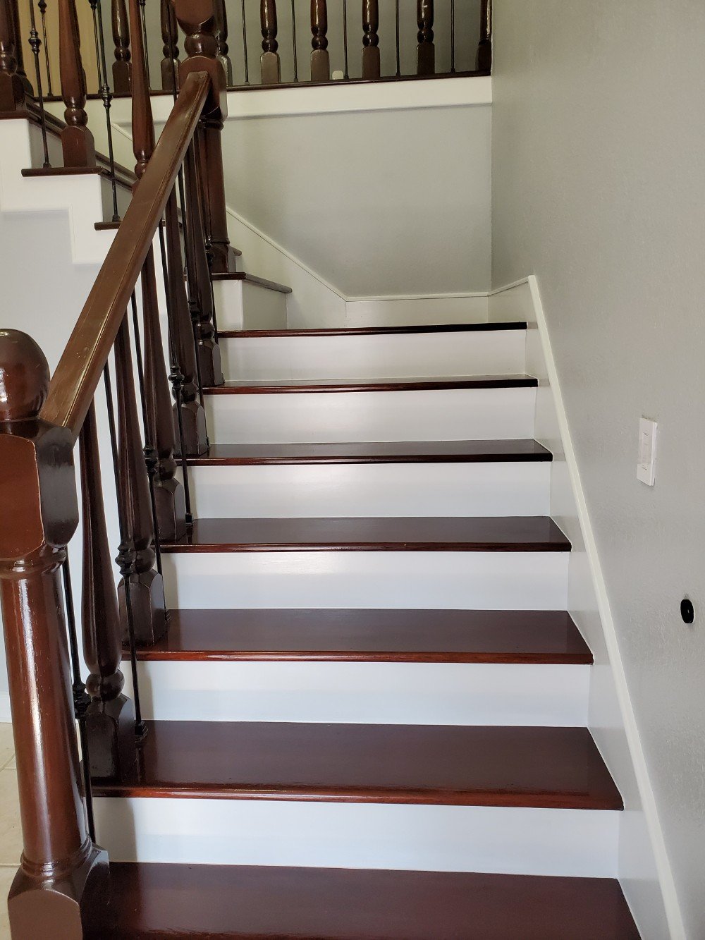 Stairs stained & painted