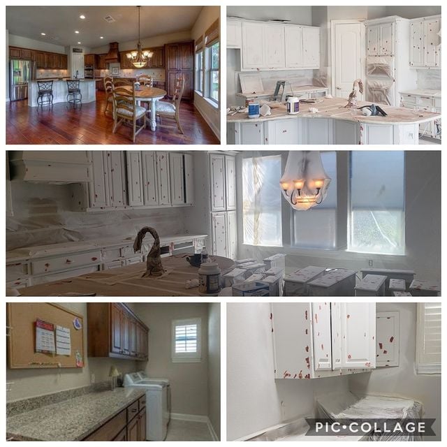 White Kitchen and wood floors