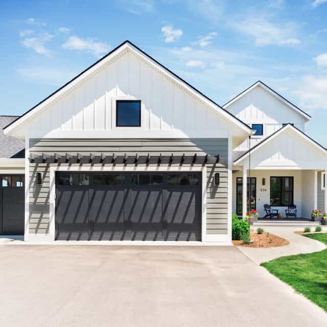 White two-story home