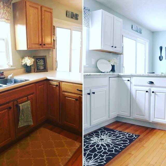 before and after kitchen painting