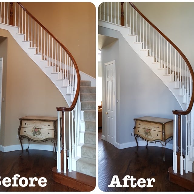 before and after stairs