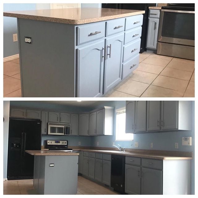 blue kitchen
