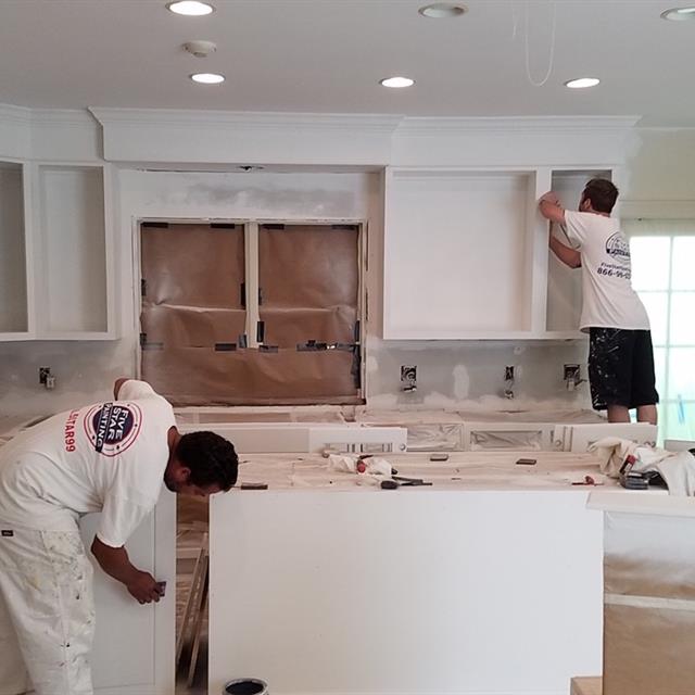 cabinets being repainted