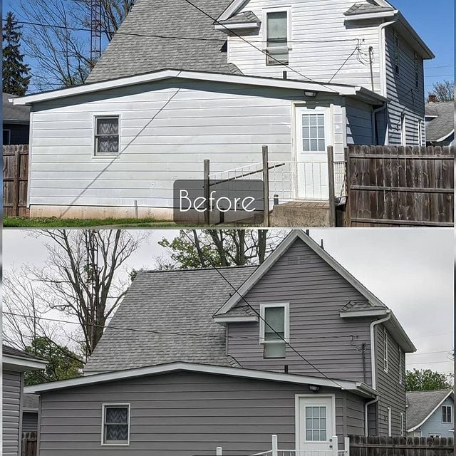 house before and after grey paint