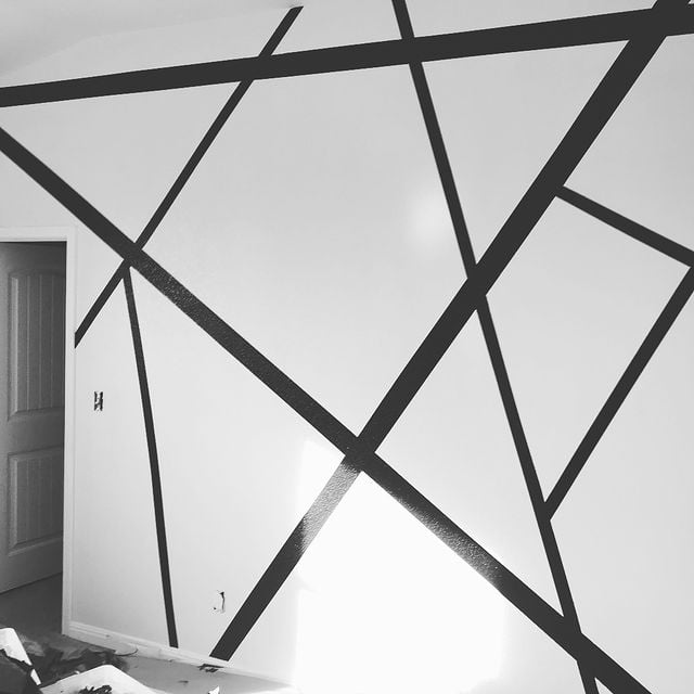interior designed wall paper with black lines and white background