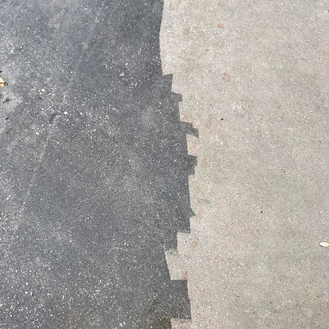 power washed driveway