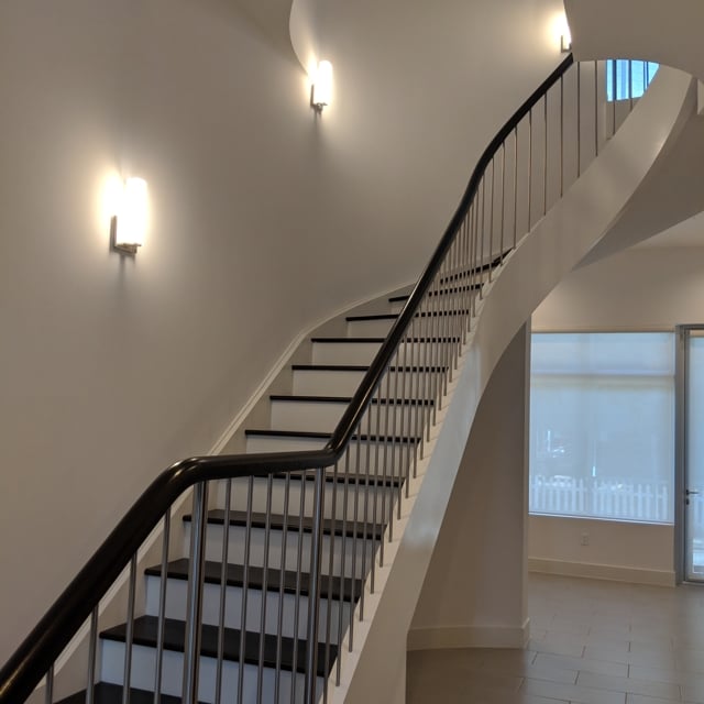 stairs with lights 