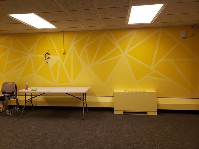 yellow office room