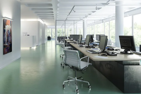 A conference room that has been freshly painted by Five Star Painting.