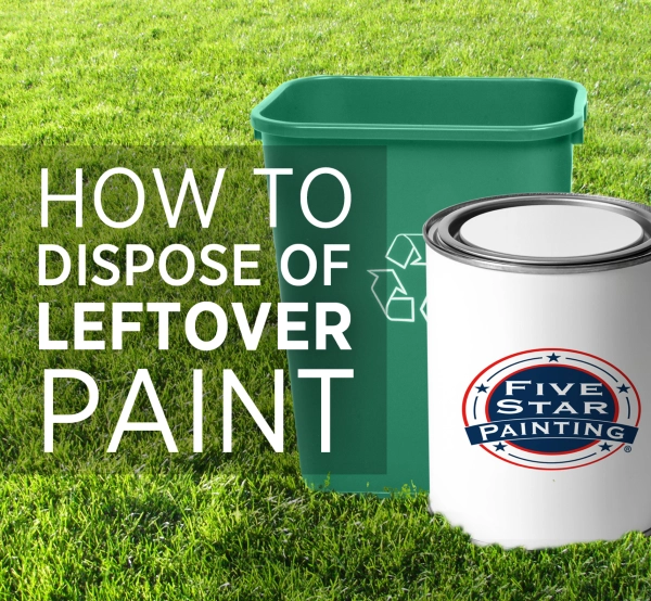 Blog title superimposed over a photo of a green lawn on top of which sit a green recycling bin and a white pain can sporting the Five Star Painting logo.