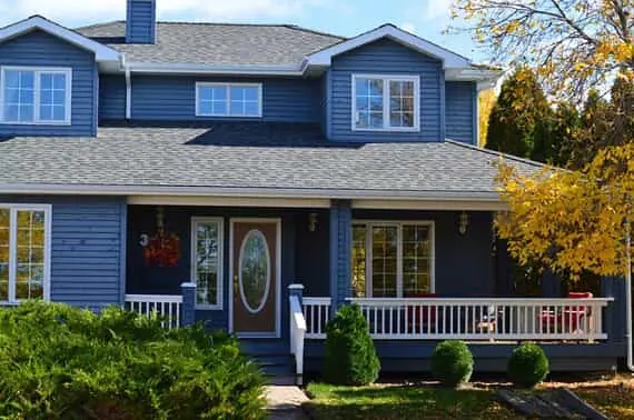 Blue house.