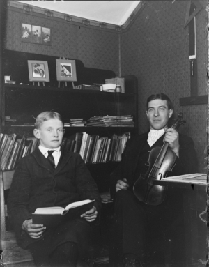 Old-fashioned Photo of Two Men Reading Old-fashioned Photo of Two Men Reading