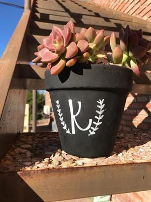 Chalkboard Paint Planters Finished Project.