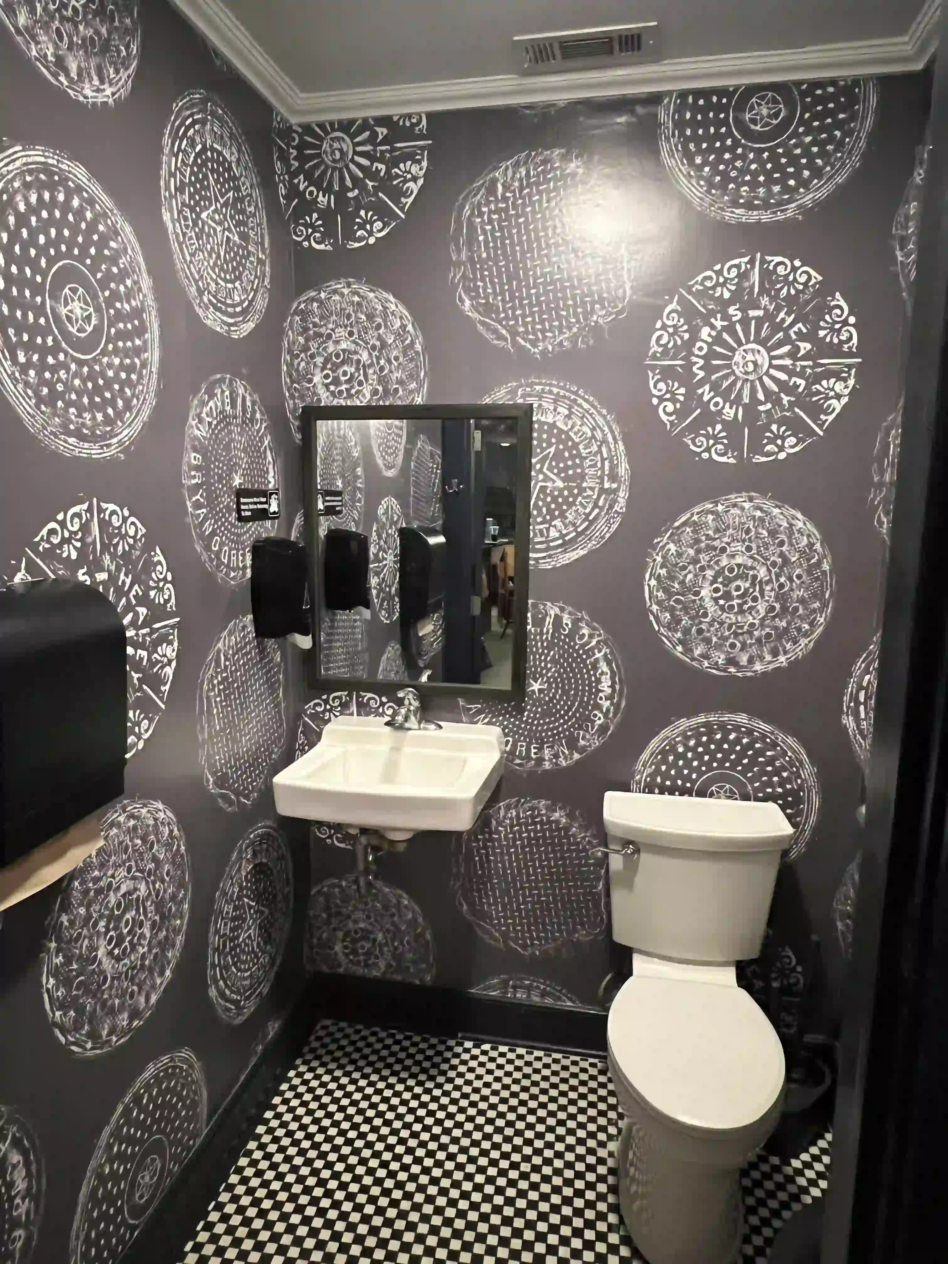 Wallpaper installation for bathroom from Five Star Painting